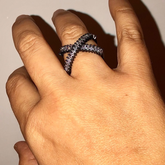 Black rhodium plated ring sz 5 - Picture 2 of 6